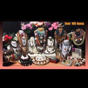 boho hippie bohemian jewelry lot some stone glass